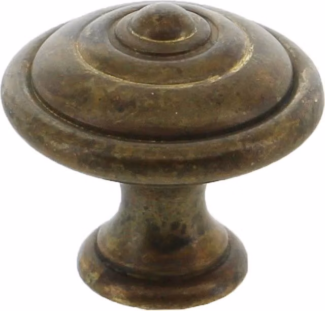 Set di 50 pomoli Zama 24499 in ottone anticato color oro opaco, diametro 25 mm