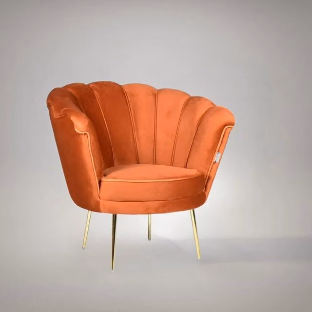 Poltrona Orel in velluto arancio Riviera 09