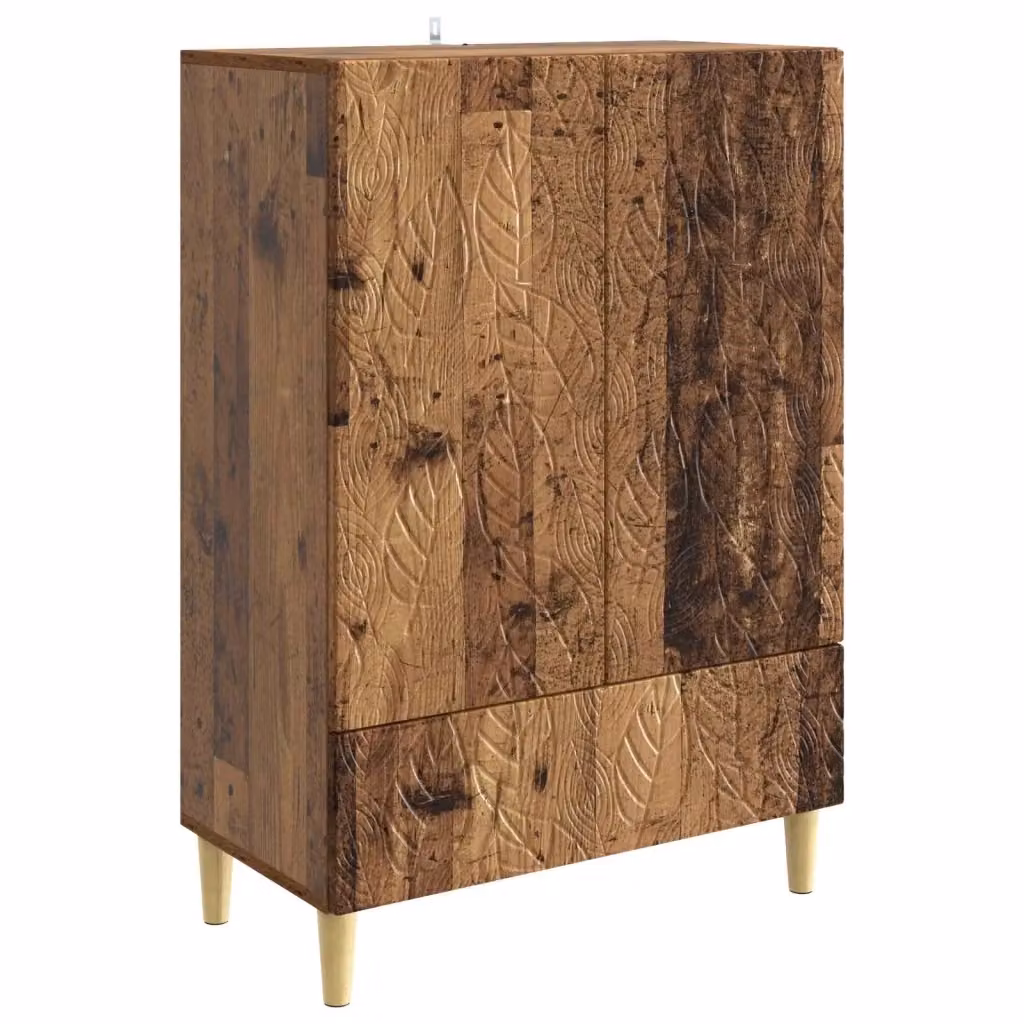 Credenza Buffet in Legno Antico e MDF Marrone per Soggiorno e Sala da Pranzo L: 66 cm, P: 34,5 cm, H: 95 cm – 2