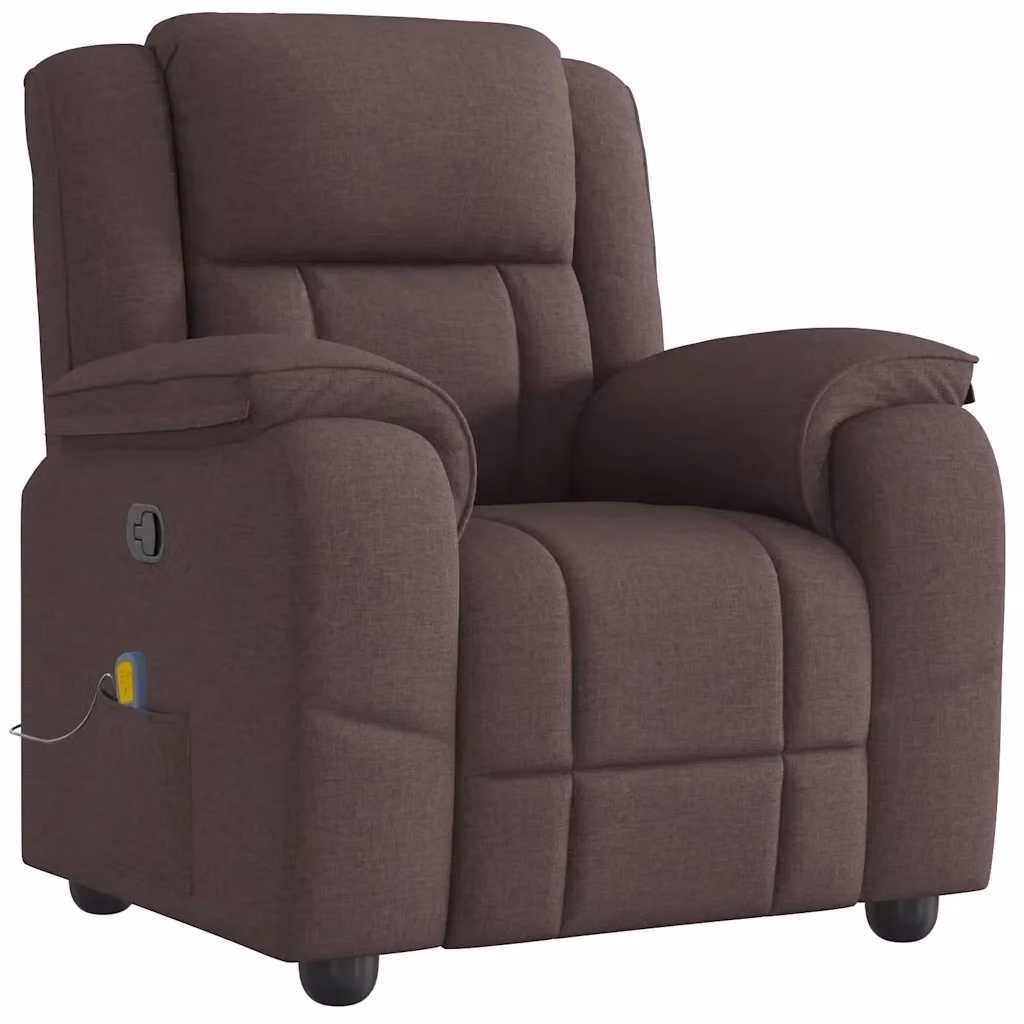 Poltrona Relax Reclinabile vidaXL in Tessuto Marrone con Braccioli e Regolazione Manuale – 2