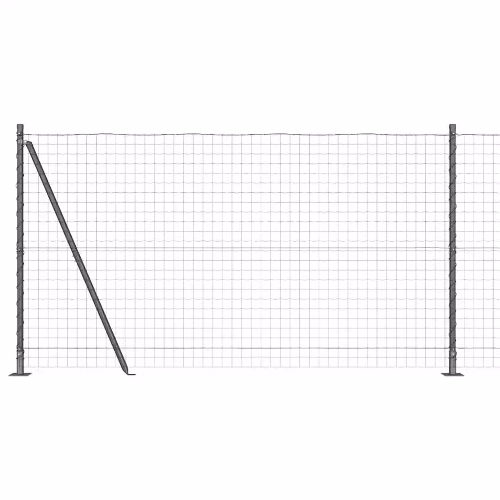 Recinzione Euro vidaXL in acciaio e PVC rivestito grigio, L: 25 m, H: 1,2 m – 2