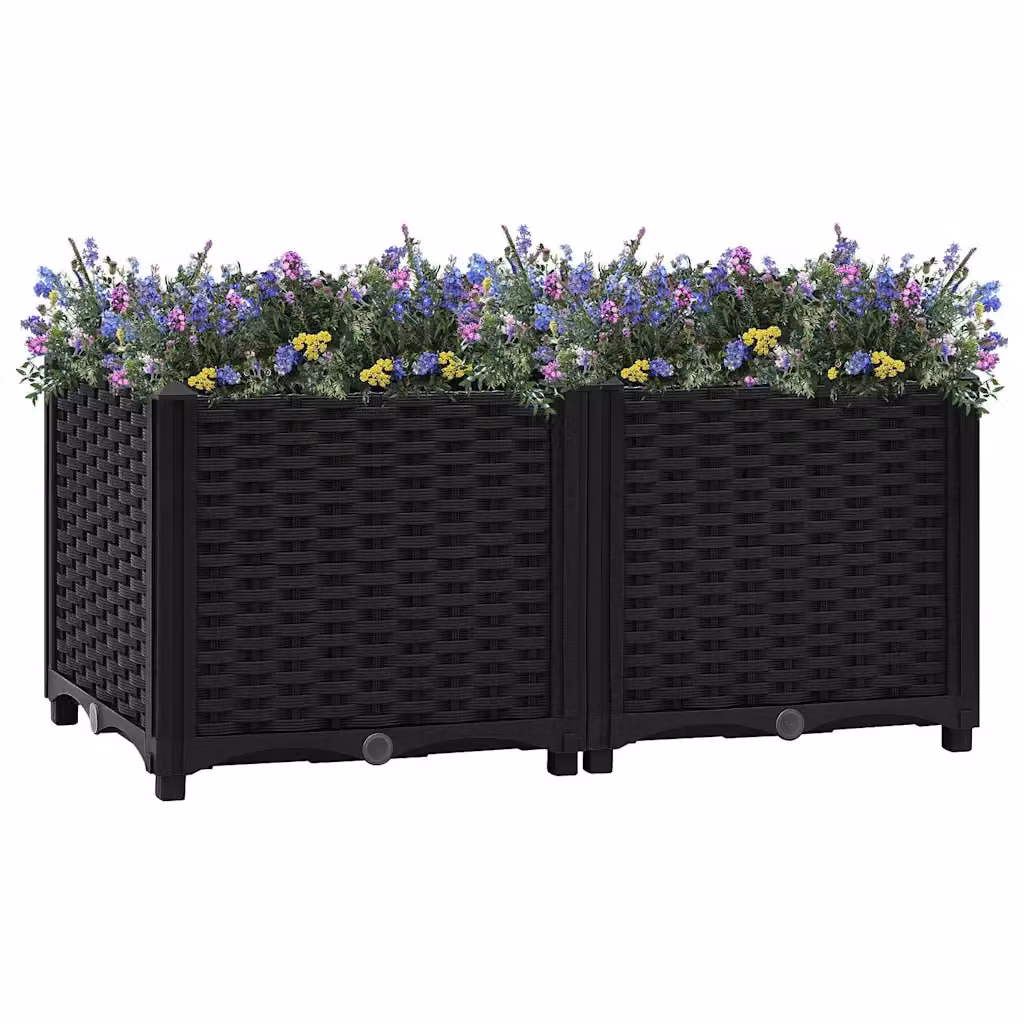 Letto rialzato vidaXL in plastica WPC nero L: 80 cm, P: 40 cm, H: 38 cm
