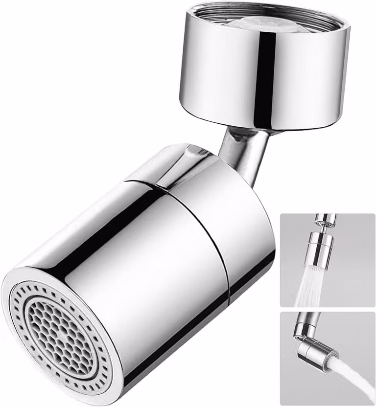 ° Rubinetto da cucina girevole con soffione - Miscelatore per rubinetto a due getti con adattatore M22 - M24 e aeratore a risparmio idrico