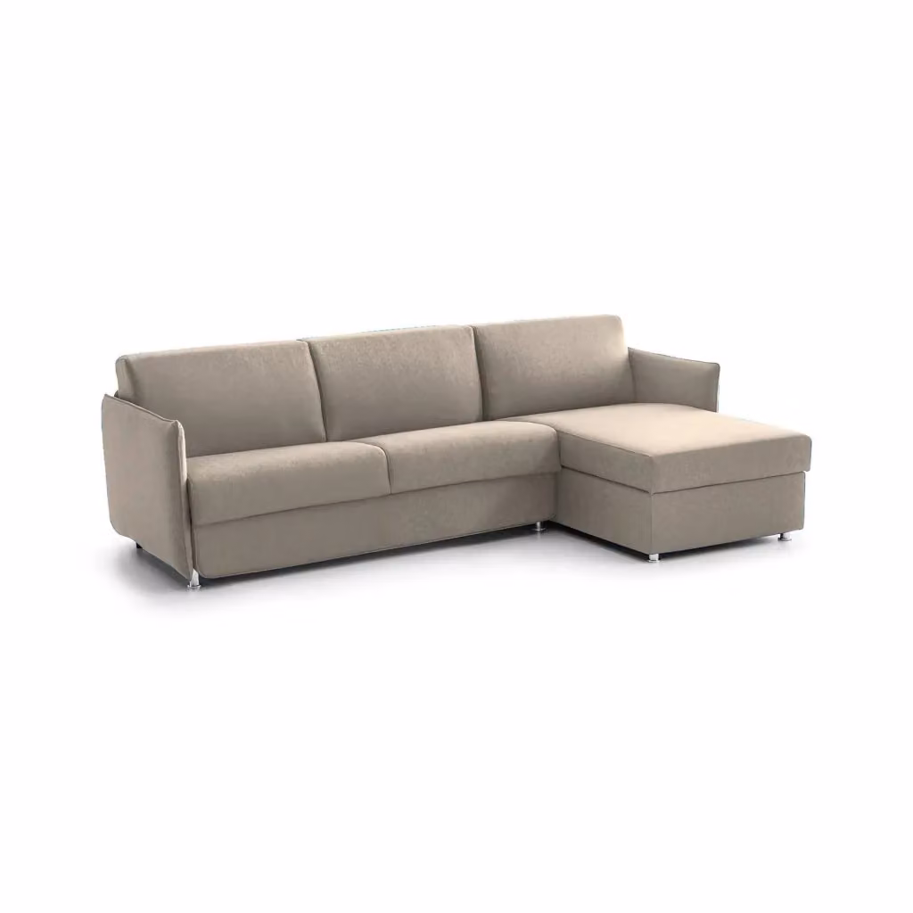 Divano Letto Sumirago DMORA con Penisola Sfoderabile Made in Italy, Grigio Tortora, L/P: 260 x 160 cm – 2