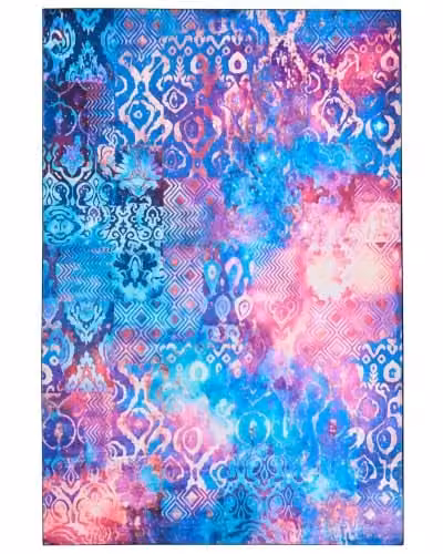 Beliani Tappeto a trama piatta in stile boho orientale motivi stampati multicolori 200 x 300 cm