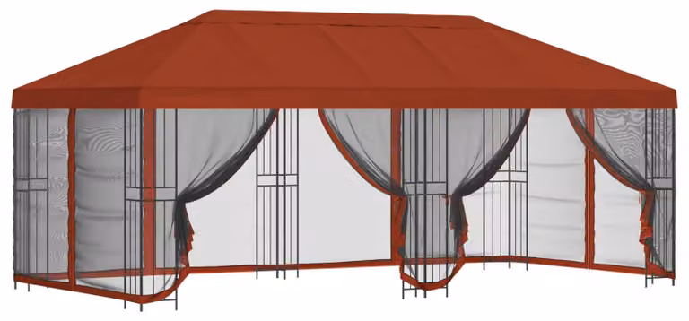 Gazebo con pareti laterali 6 x 3 m Terracotta
