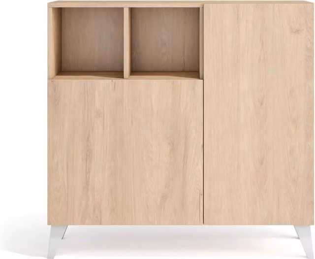 Scarpiera Herdasa effetto rovere chiaro gambe bianche 87x90x27