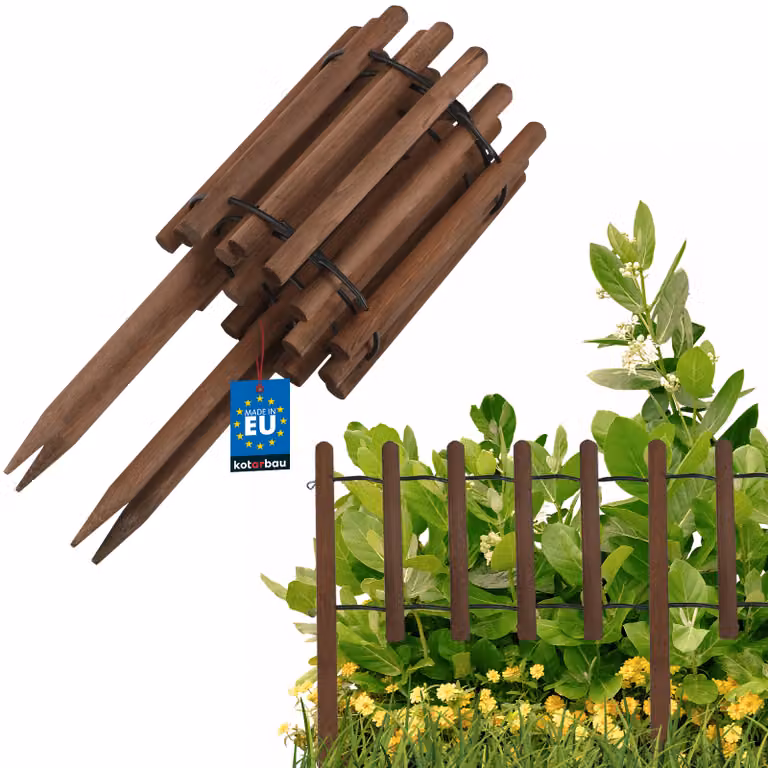 KOTARBAU® Staccionata in Legno per Giardino 185x55cm Recinzione Giardino Esterno in Legnomarrone Steccato per Giardino