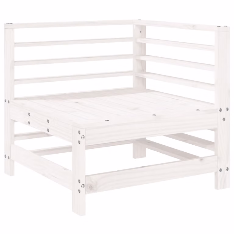 Set Salotto da Giardino 8 pz in Legno Massello di Pino Bianco
