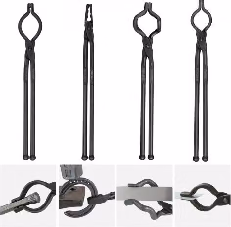 Set di 4 pinze da fabbro VEVOR in acciaio al carbonio nero, manico lungo, lunghezza: 46,5 cm