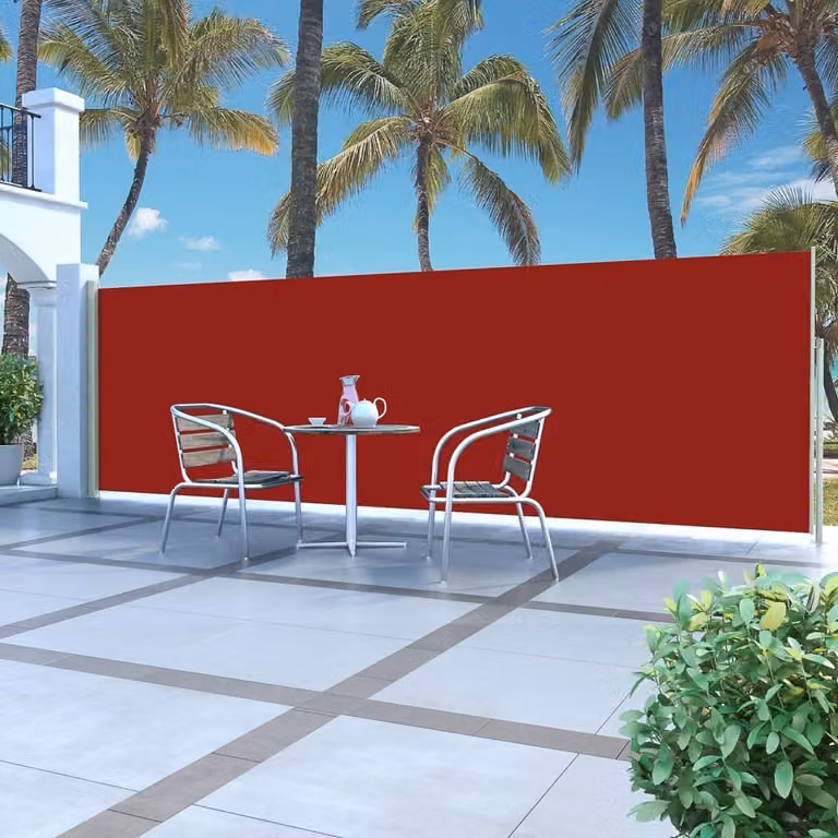 The Living Store Tenda laterale estensibile 160x500 cm Rosso