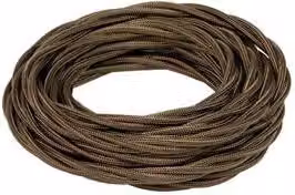 Cavo in treccia di seta marrone termoretraibile Fanton 50 m 3 x 0,75 mmq