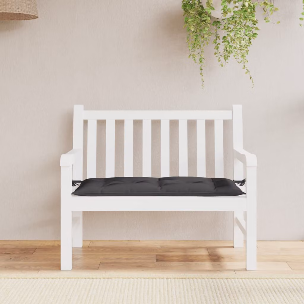 vidaXL Cuscino per Panca Nero L: 110 cm, P: 50 cm, H: 7 cm in Tessuto Oxford Idrorepellente e Traspirante