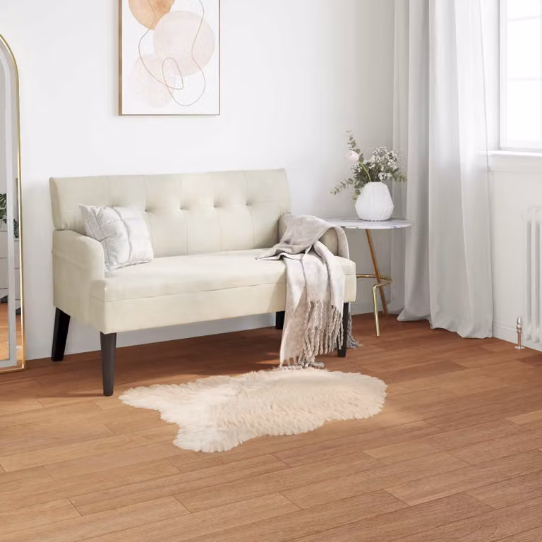 Tappeto in finta pelliccia vidaXL Beige, L 80 cm x P 120 cm, in poliestere lavabile