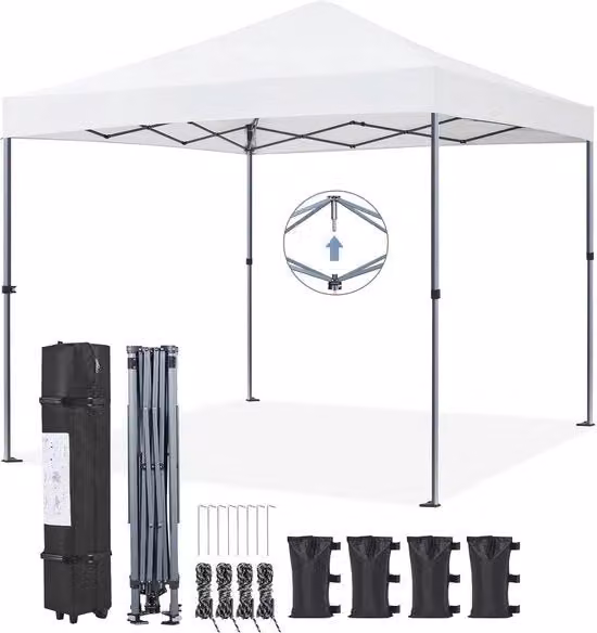 Pavilione Pop-Up Acquaparato 3x3 m - Tenda Voultabile con Protezione UV 50+, Ideale per Giardino e Campeggio