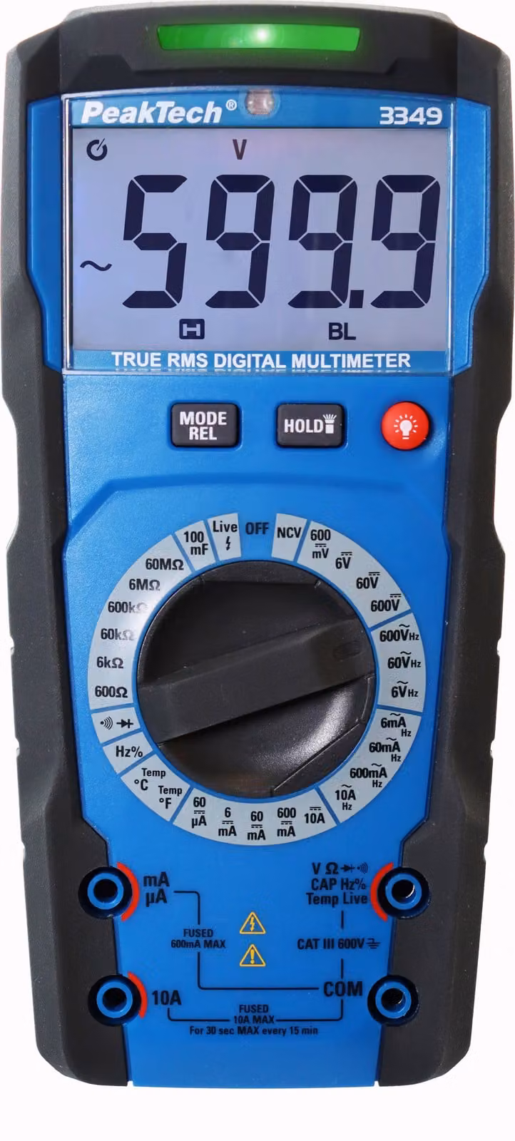 Multimetro digitale PeakTech P3349 6000 conteggi 600V True RMS Man. Gamma