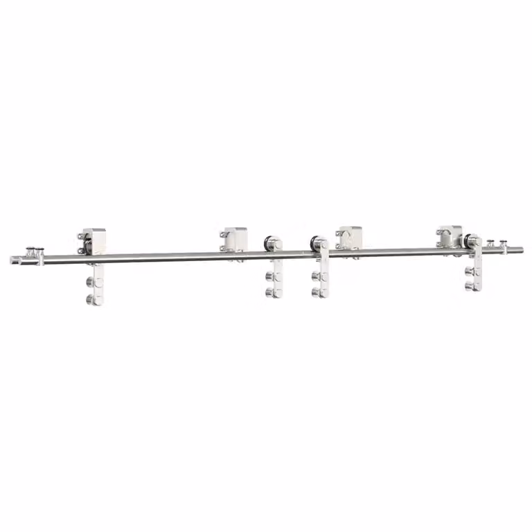 Kit Binari per Porta Scorrevole VIDAXL in Acciaio Inossidabile Argento, Lunghezza: 200 cm