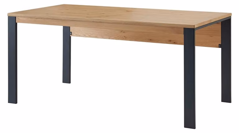 Scrivania - Rovere nodoso parzialmente massiccio - 160 x 80 cm - Struttura in metallo