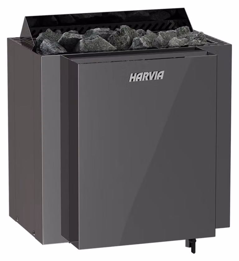 Harvia Qubic Combi BlackSteel BQ60S Riscaldatore per sauna da 6 kW con vaporizzatore Riscaldatore con vaporizzatore