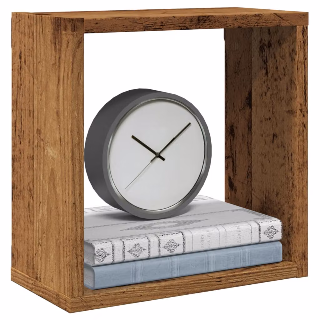 Set di 6 mensole a cubo vidaXL da parete in legno color marrone, design moderno, L 30 x P 15 x H 30 cm