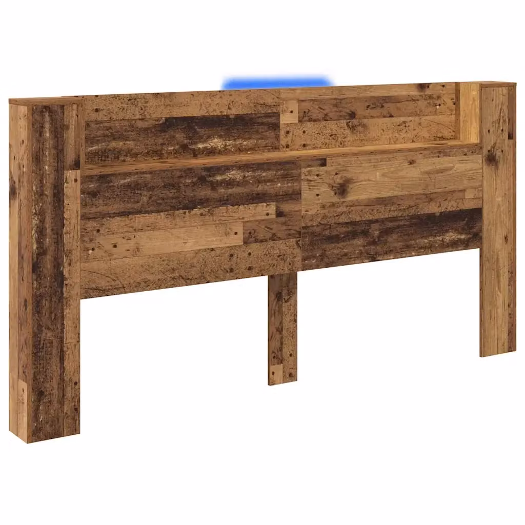 Testiera decorativa vidaXL in legno marrone con illuminazione integrata e ripiano, L 200 x P 15 x H 103,5 cm – 2
