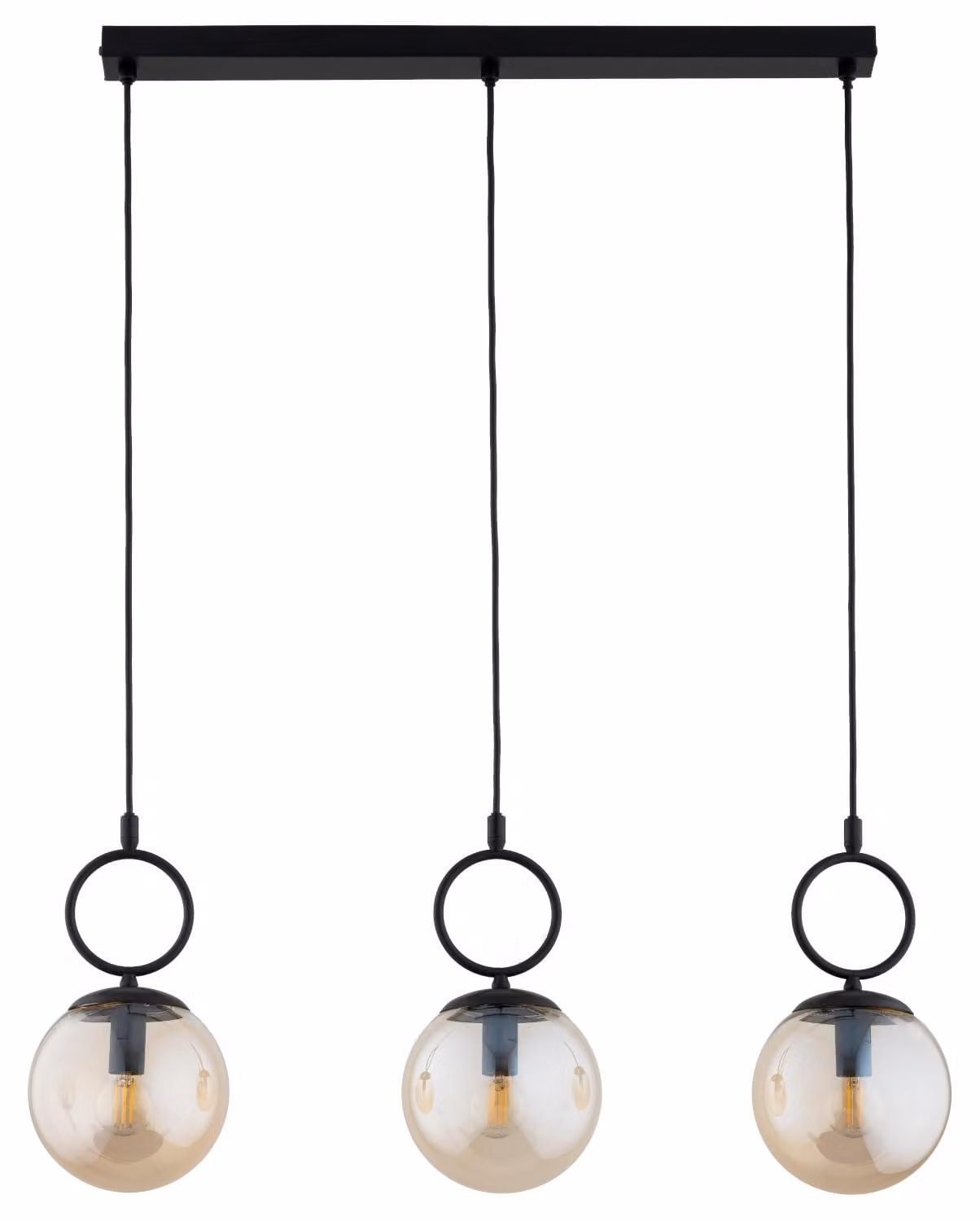 Lampada a sospensione a sfere SITRO nera 3xE14x10W in metallo, dimensioni: 95x15x72 cm, IP20, Alfa