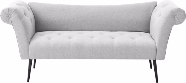 Chaise Longue in tessuto Grigio chiaro e Gambe con gambe in metallo dorato