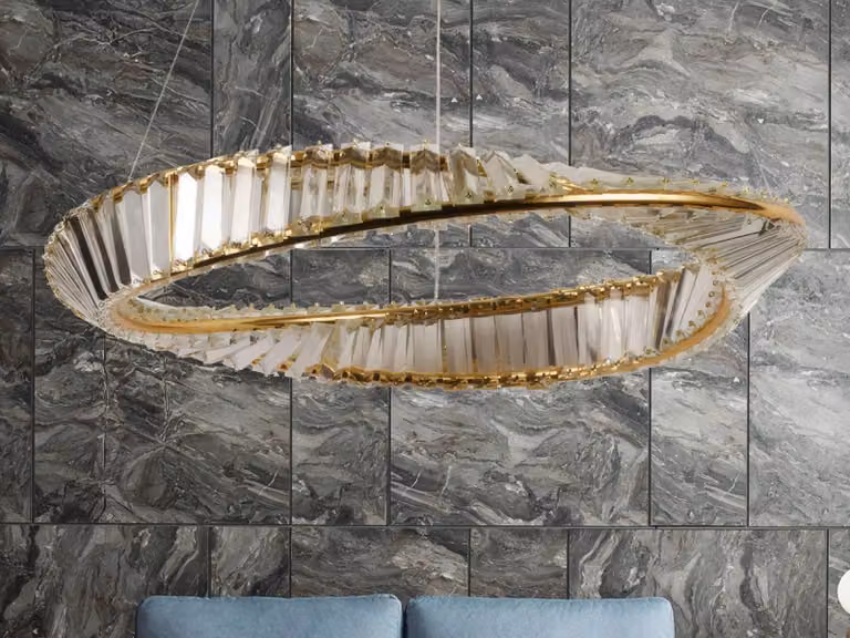 Lampada a LED con cristalli + telecomando, 40W - 80 cm, 50W