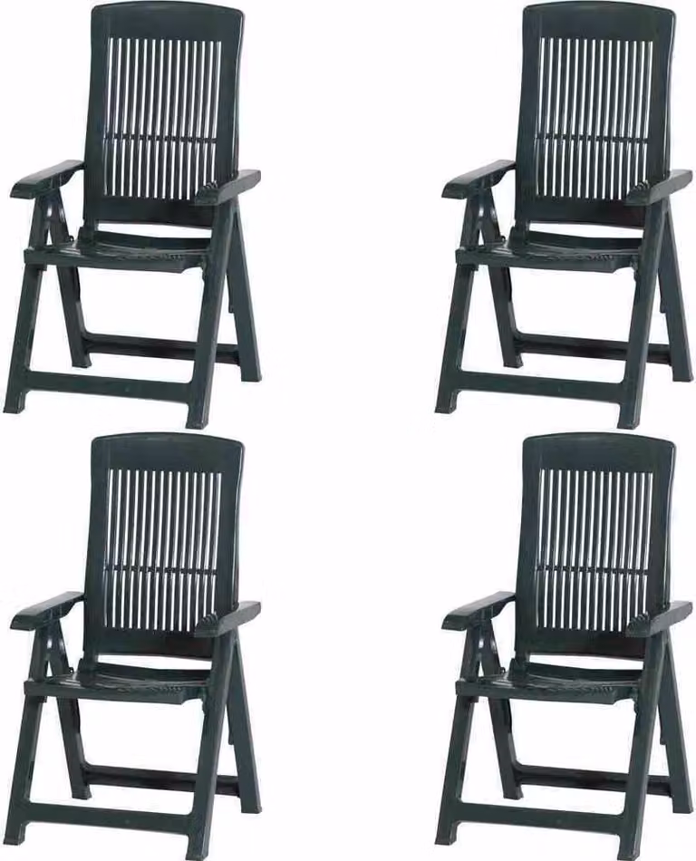 PROGARDEN Tampa SET 4 sedie pieghevoli in plastica verde M73542