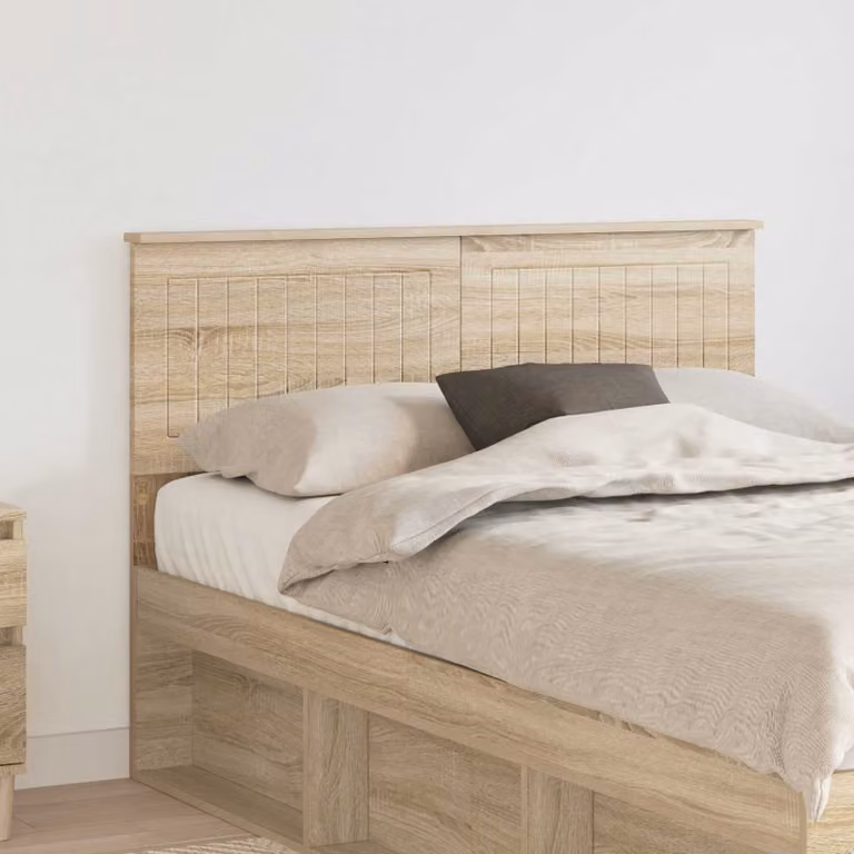 Testiera per letto moderna vidaXL in legno ingegnerizzato Rovere Sonoma, colore marrone, H 123 cm x L 90 cm x P 7 cm