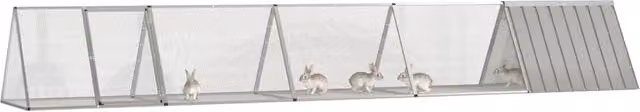 Gabbia per conigli in acciaio zincato grigio L: 504,5 cm, P: 80,5 cm, H: 71 cm CFW9919543
