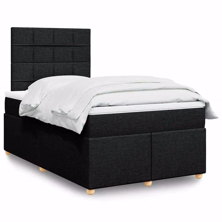 vidaXL Giroletto a Molle Ibrido con Materasso Nero e Bianco L/P: 120 x 200 cm