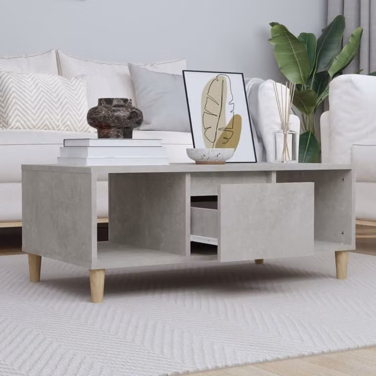Maison Exclusive - Tavolino grigio cemento 90x50x36,5 cm Materiale ligneo