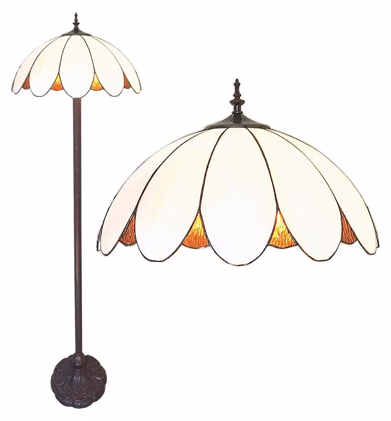 Lampada da terra Tiffany Clayre & Eef Ø 46x166 cm in poliresina bianca