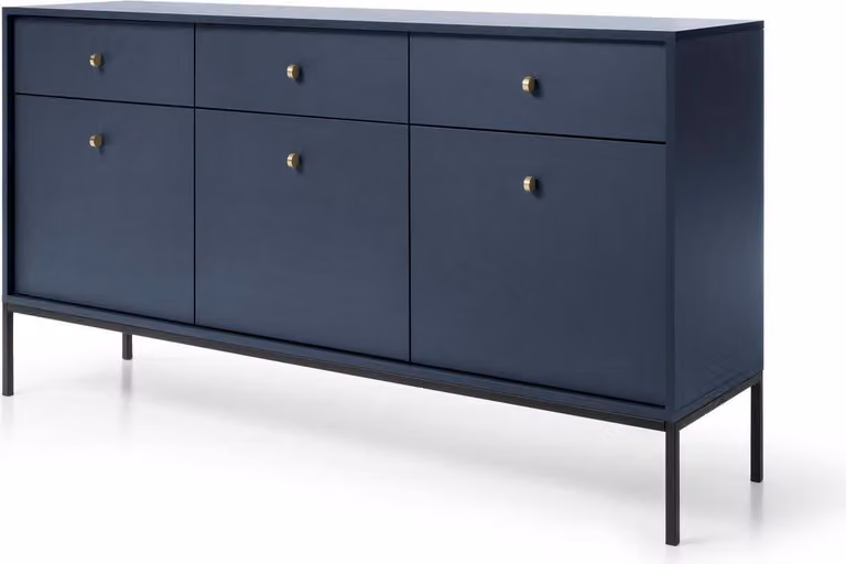 FURNLUX Credenza Mono Blu Navy Und Nero 154cm / Hauptfarbe: Blau / Dimensioni: 154 x 39 x 84 cm