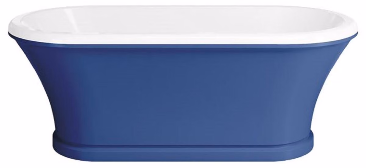Casa Padrino Vasca da bagno liberty blu/bianco 170 cm - Vasca da bagno freestanding in stile retrò