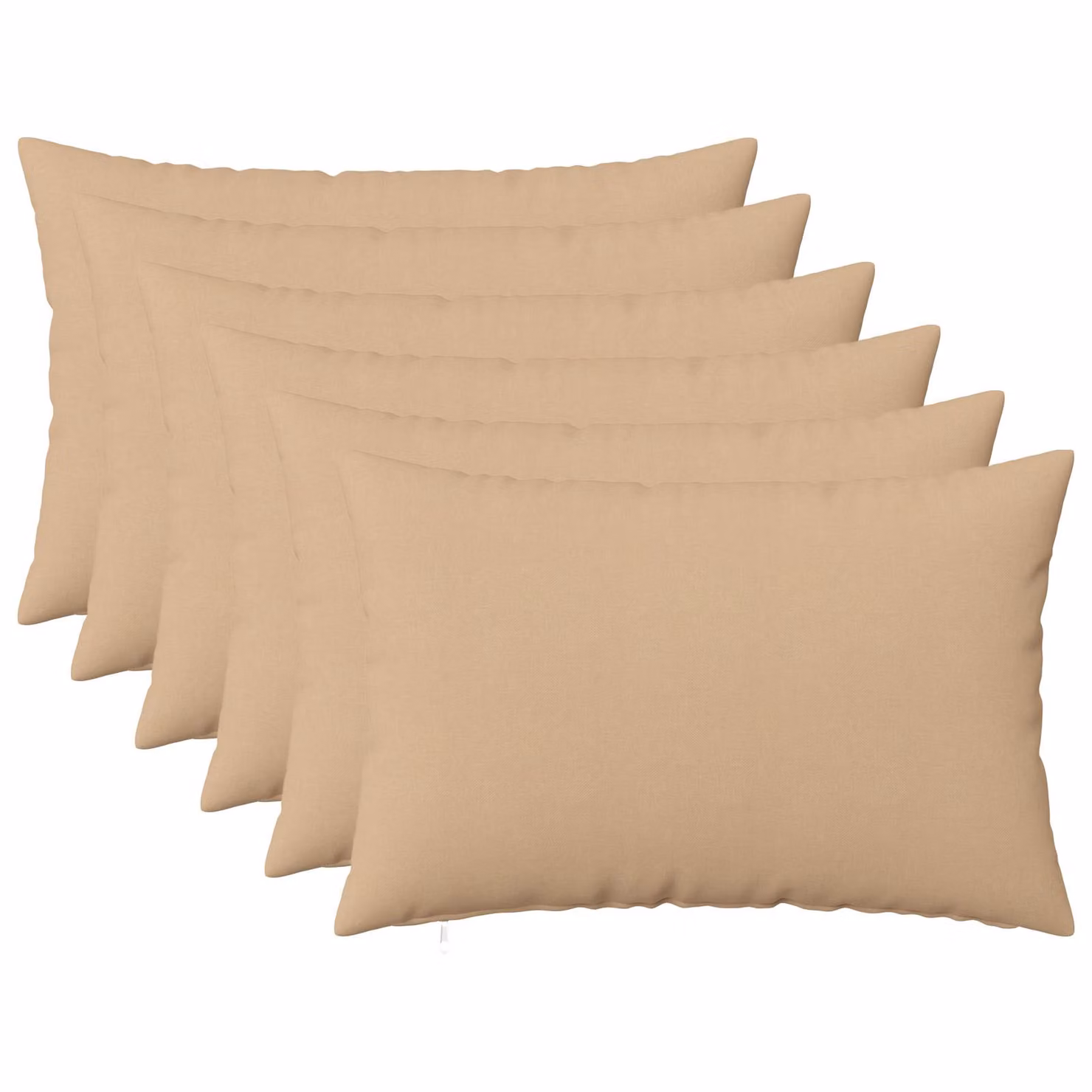 Set di 6 cuscini vidaXL HEERLEN in tessuto beige con rivestimento lavabile e rimovibile