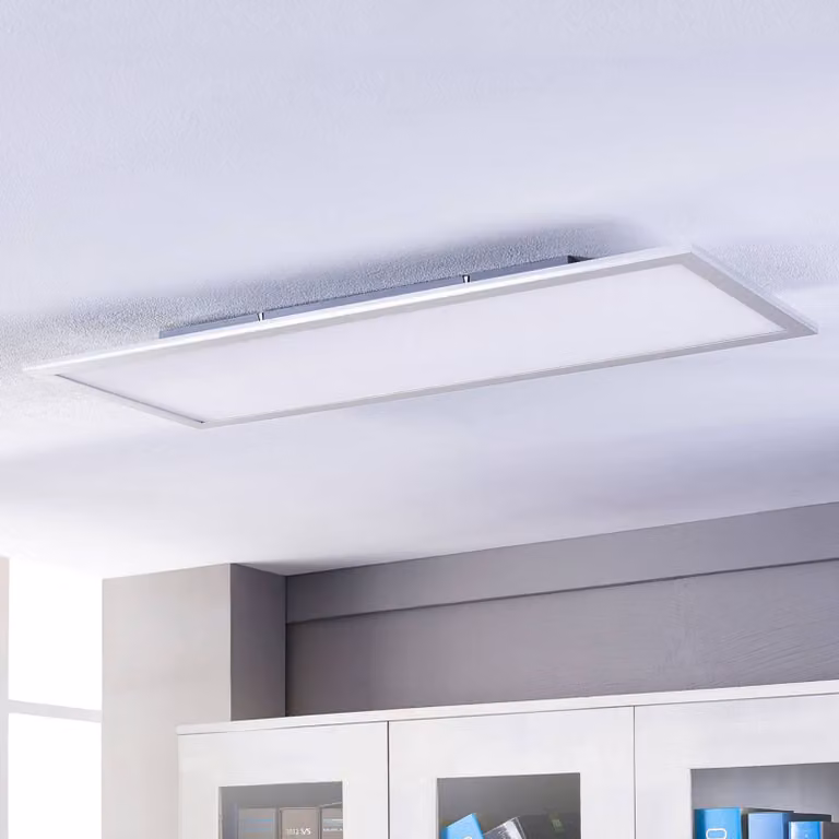 Pannello LED Livel Lindby, Alluminio / Grigio / Zincato, Cucina, Plastica, Moderno, Plafoniera LED
