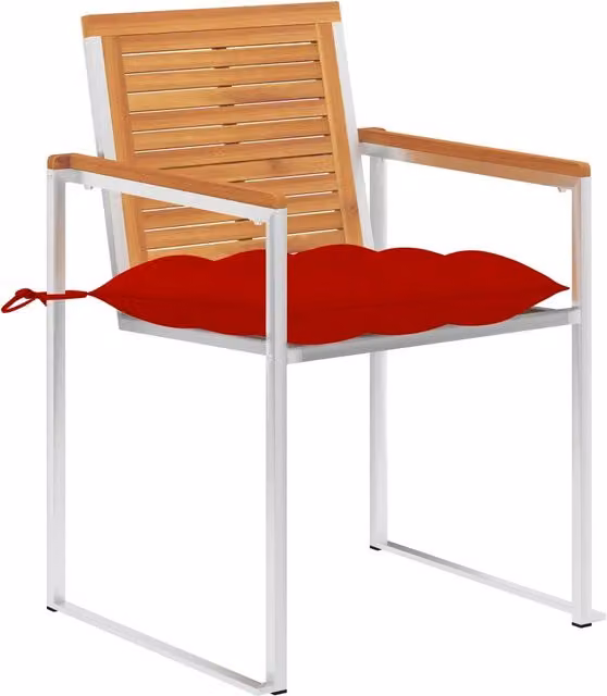 Sedie da Giardino 2 pz con Cuscini in Legno Acacia e Acciaio 3061509