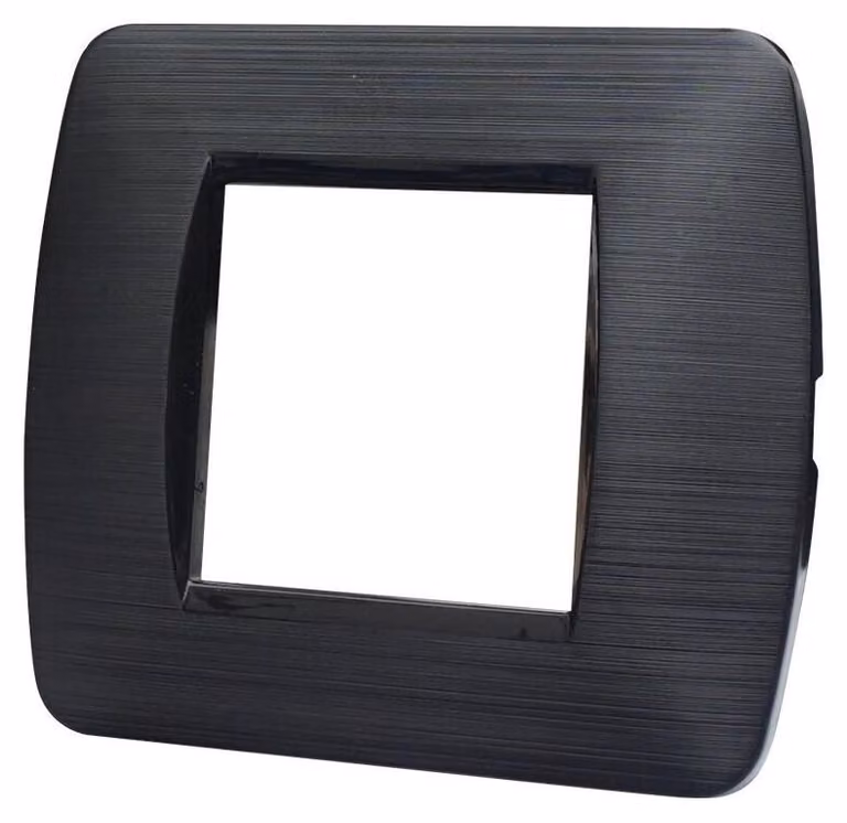 ETTROIT LN85214 Placca Plastica 2P colore Nero Satinato Compatibile Con Bticino Living Light Serie Space