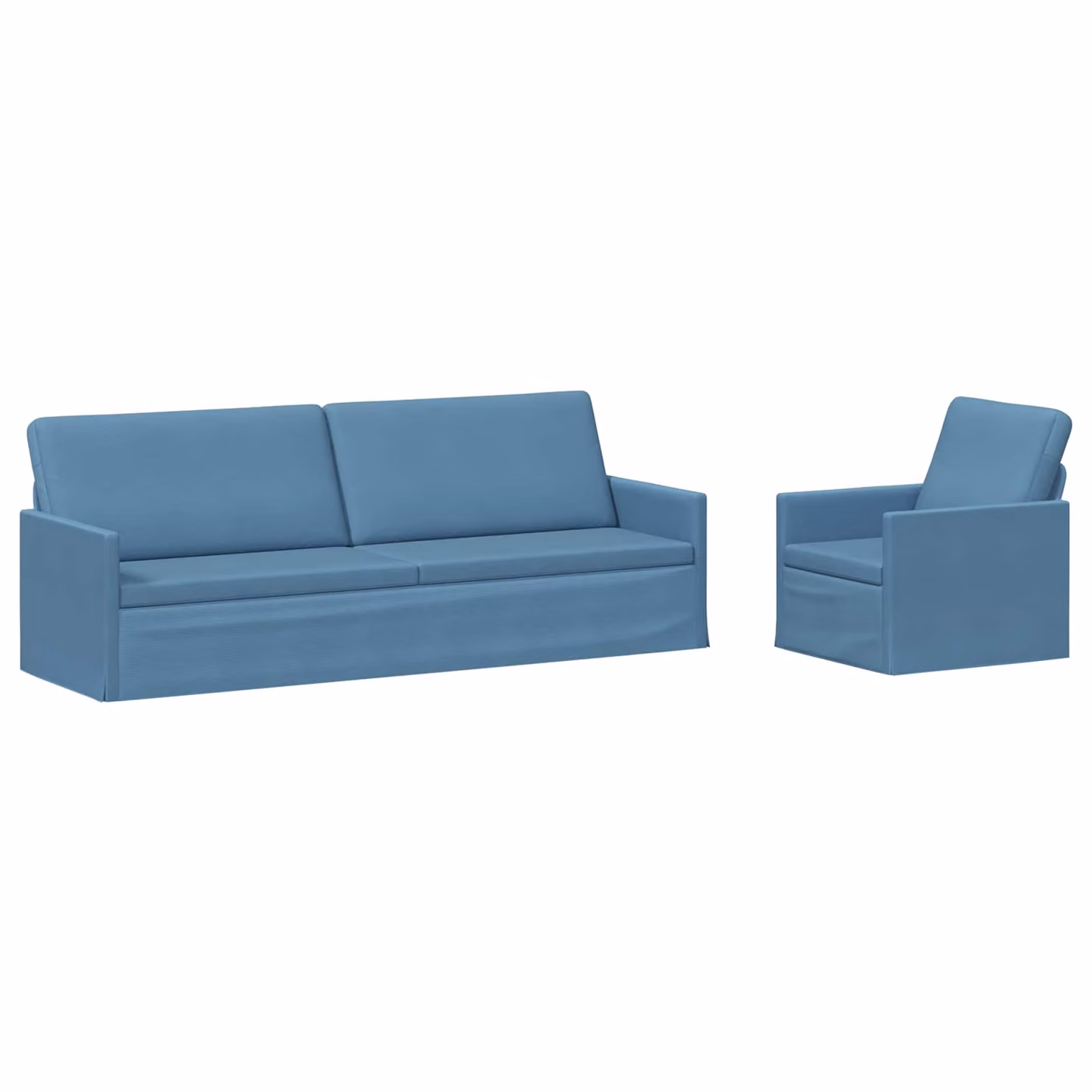 Set di 2 divani moderni vidaXL in tessuto blu con struttura in metallo per il tuo soggiorno
