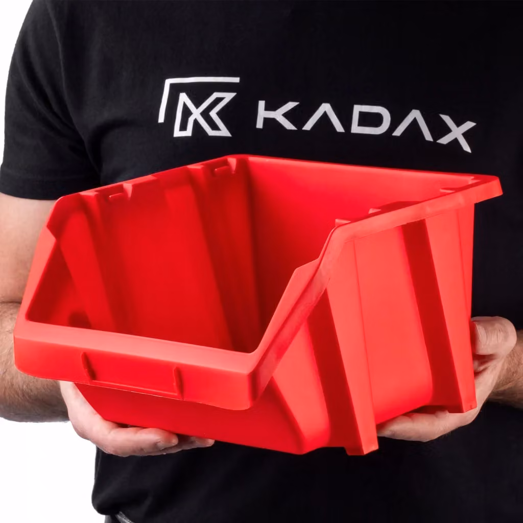 Vassoio organizer in plastica KADAX rosso per officina, L: 27,2 cm, P: 23,8 cm, H: 16,0 cm – 2