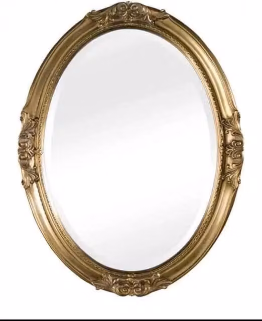 Specchiera in foglia oro ovale- misure: l.52 x h.62 x p.5 - Mobili 2G