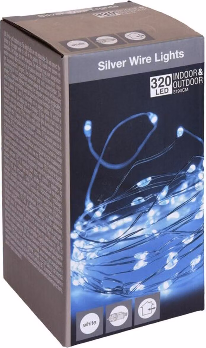 Ghirlanda di luci fiabesche 320 LED bianco freddo