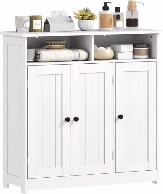 Armadietto da bagno sospeso Minimal con ante e ripiani regolabili Bianco L: 30 cm, P: 30 cm, H: 85 cm