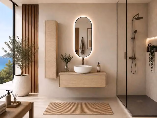Mobile bagno componibile FORMENTERA senza specchio con modulo da 60 cm, lavabo senza colonna