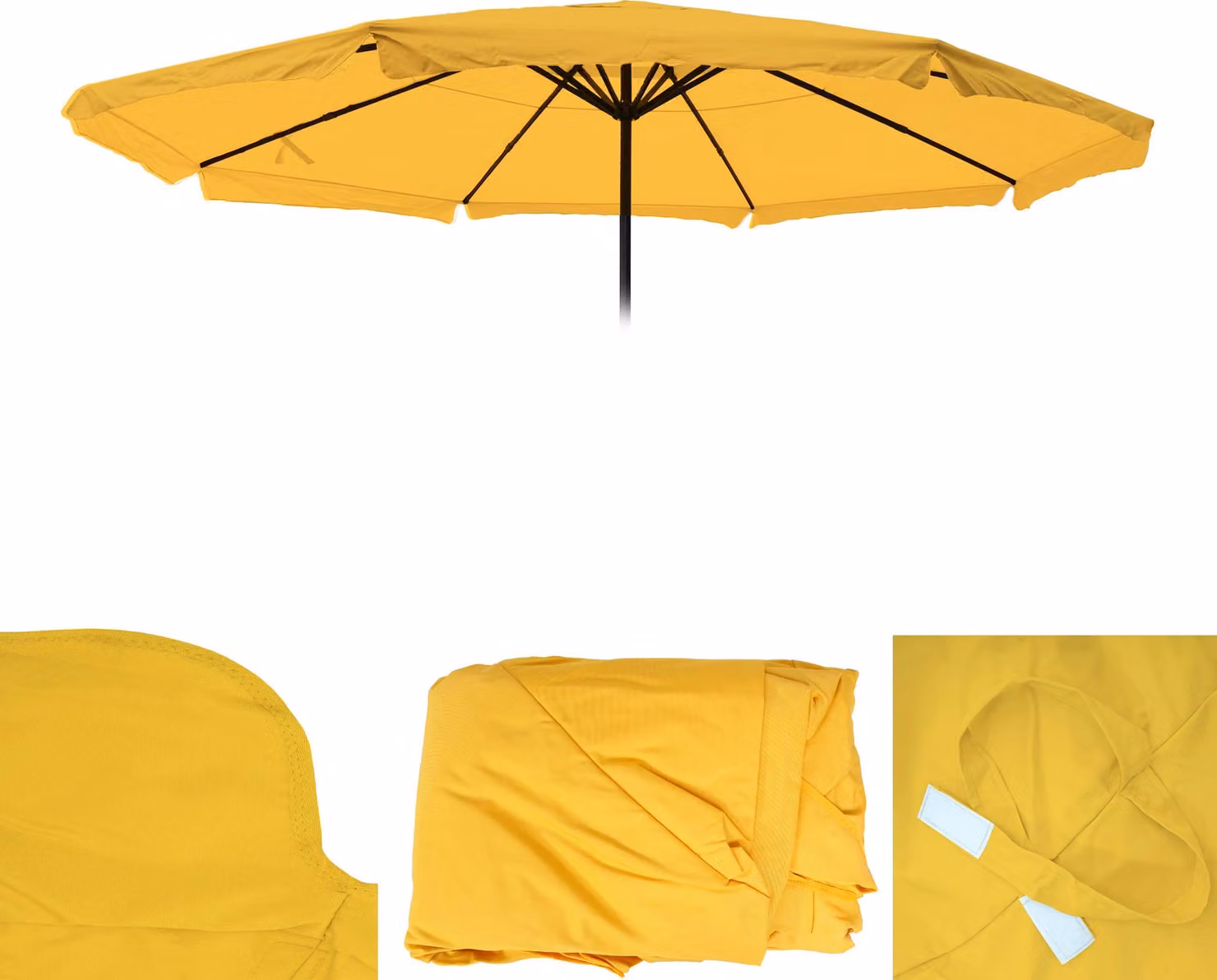 Coperchio di ricambio per ombrellone Meran Pro, ombrellone da ristorazione con mantovana Ø 5m, poliestere ~ giallo