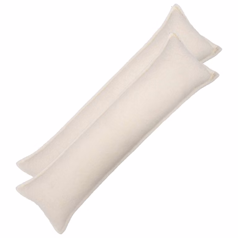 Set di 2 federe a rullo vidaXL HOUTEN in tessuto bouclé color beige, L 145 cm x P 40 cm x H 40 cm