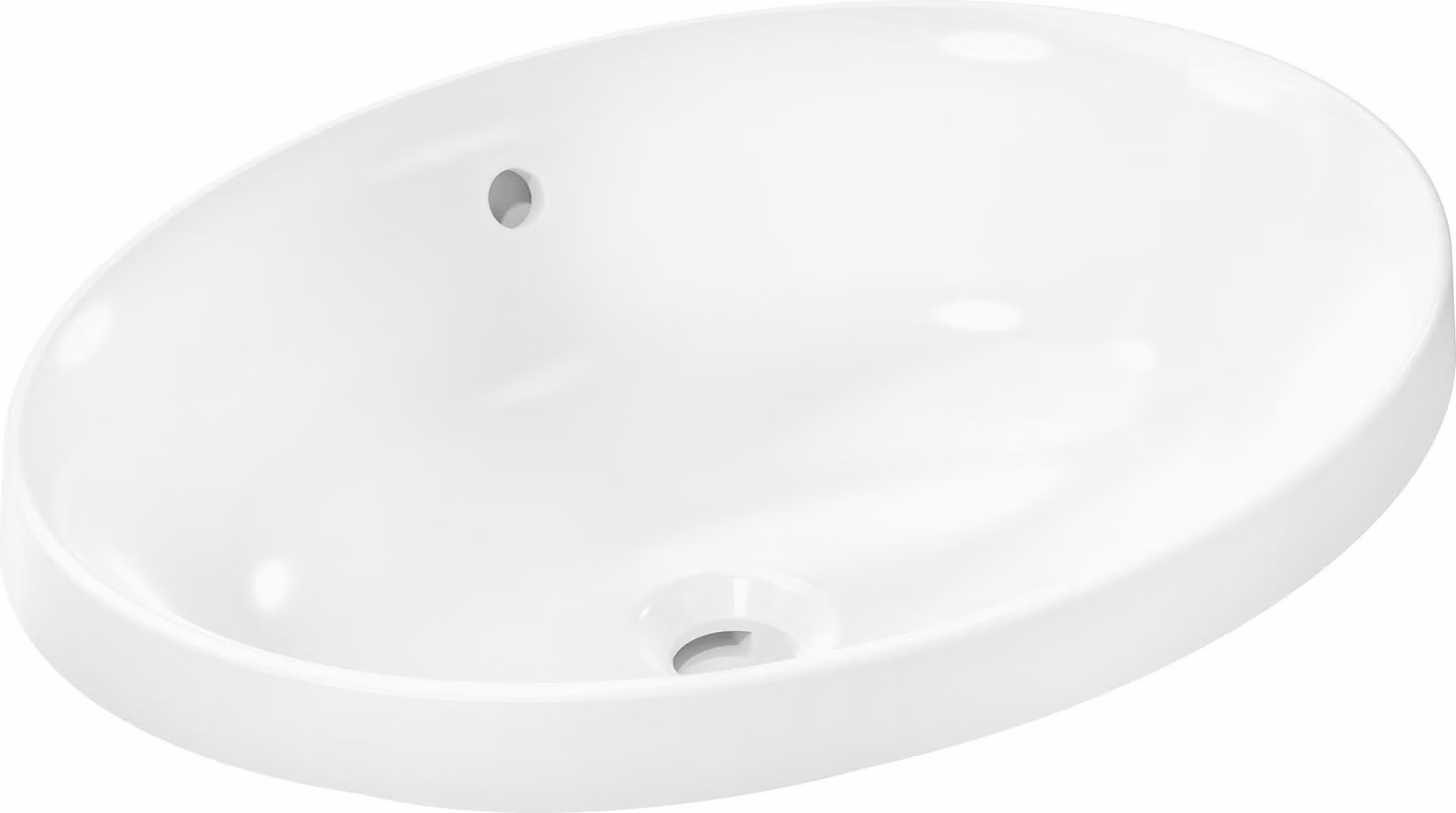 hansgrohe Xuniva D lavabo encastré, SmartClean, sans trop-plein, sans trou pour robinet, 550x400mm, blanc, 61058450, 61058450