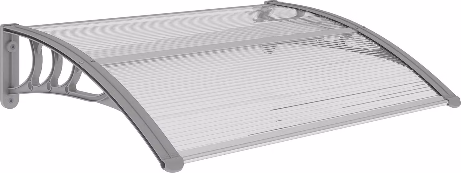 Tettoia per porta d'ingresso 100 x 75 cm in alluminio e policarbonato Tettoia con protezione UV Tettoia per porta d'ingresso per balcone